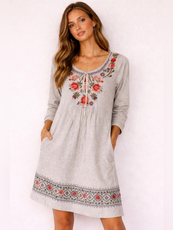 Sundance Dresses & Skirts - Sundance Boho Embroidered Tunic Dress, S, Floral, Cotton, Coastal Cowgirl, Folk